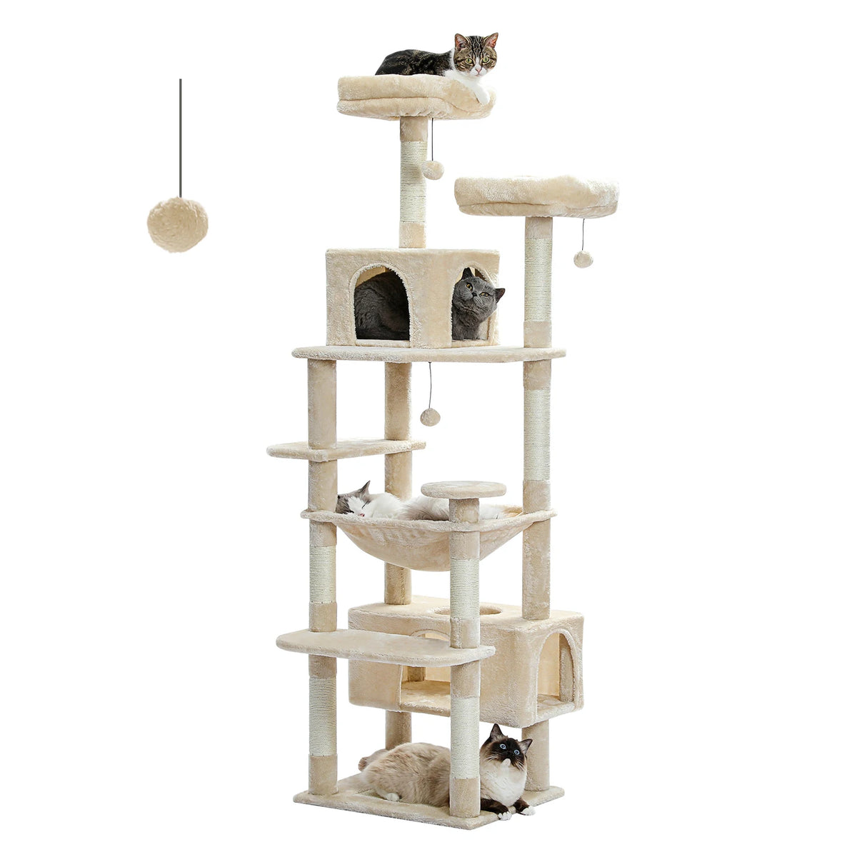 Large Multi-Level Cat Tree Tower With Scratching Posts