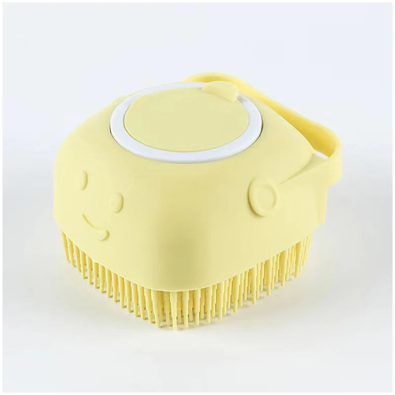 Dog Bath Brush – Silicone Massage Brush with Shampoo Dispenser