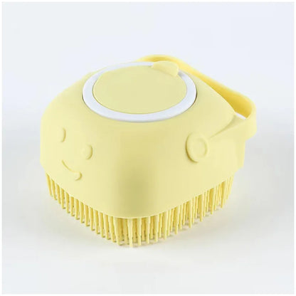 Dog Bath Brush – Silicone Massage Brush with Shampoo Dispenser
