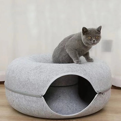 Felt Cat Tunnel Bed & Scratcher Nest For Cats