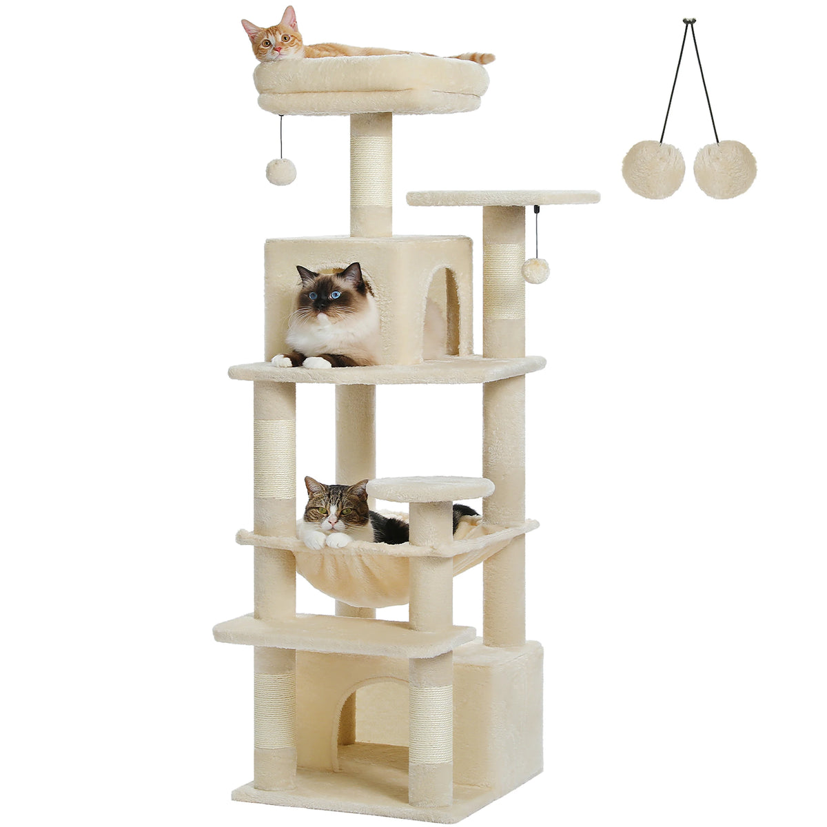 Large Multi-Level Cat Tree Tower With Scratching Posts