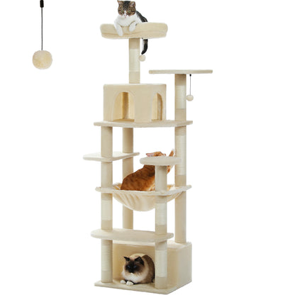Large Multi-Level Cat Tree Tower With Scratching Posts