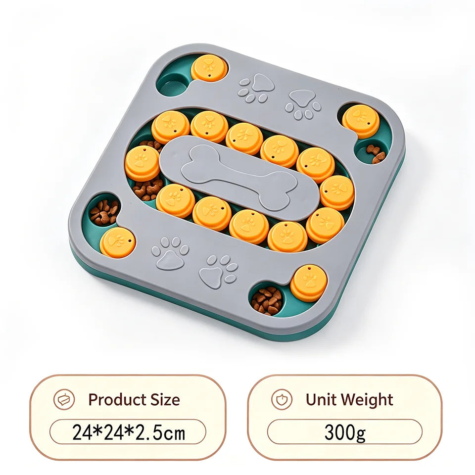 Interactive Dog Puzzle Slow Feeder Toy With Food Dispenser