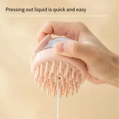 Silicone Dog Bath Massage Brush Glove With Shampoo Dispenser