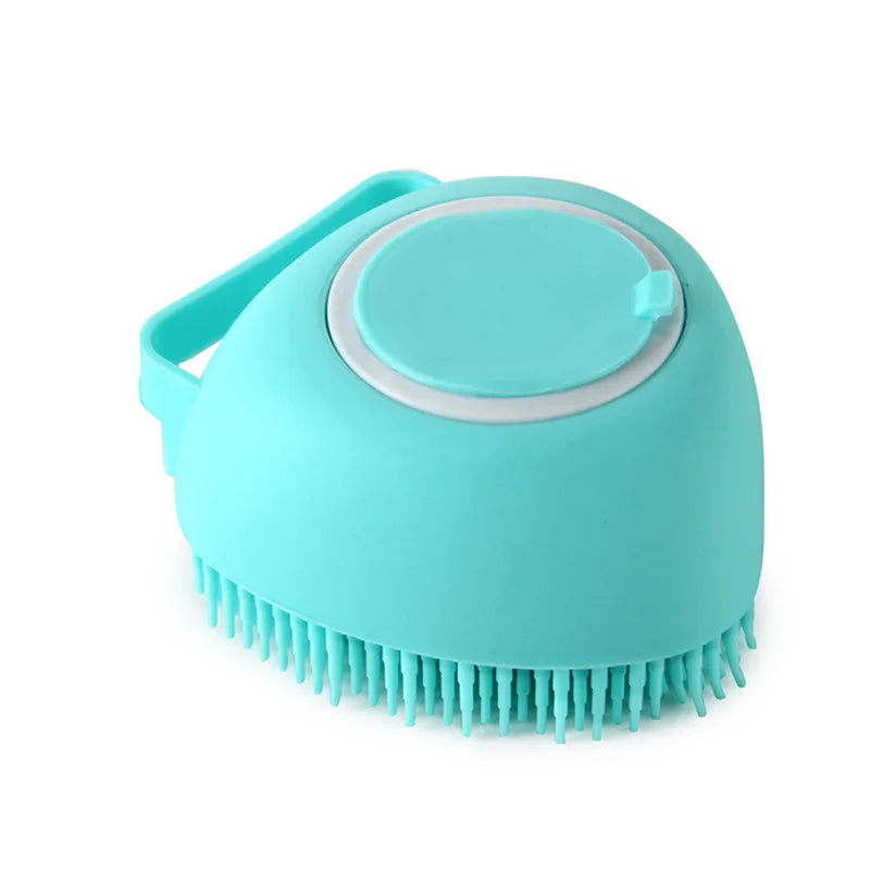 Dog Bath Brush – Silicone Massage Brush with Shampoo Dispenser