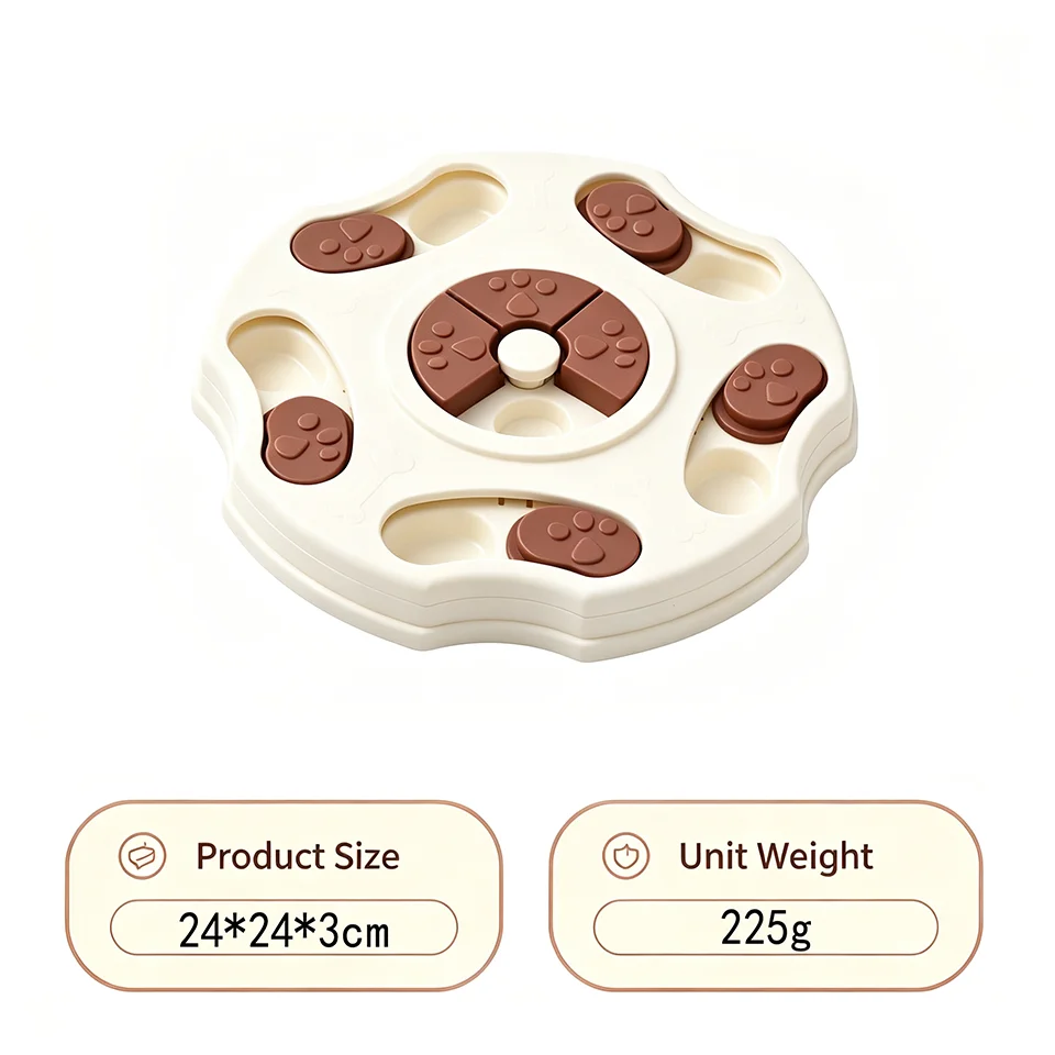 Interactive Dog Puzzle Slow Feeder Toy With Food Dispenser