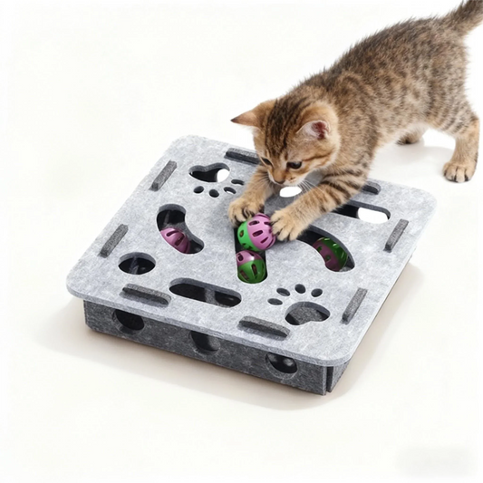 Interactive Cat Puzzle Hunting Toy Box With Ball