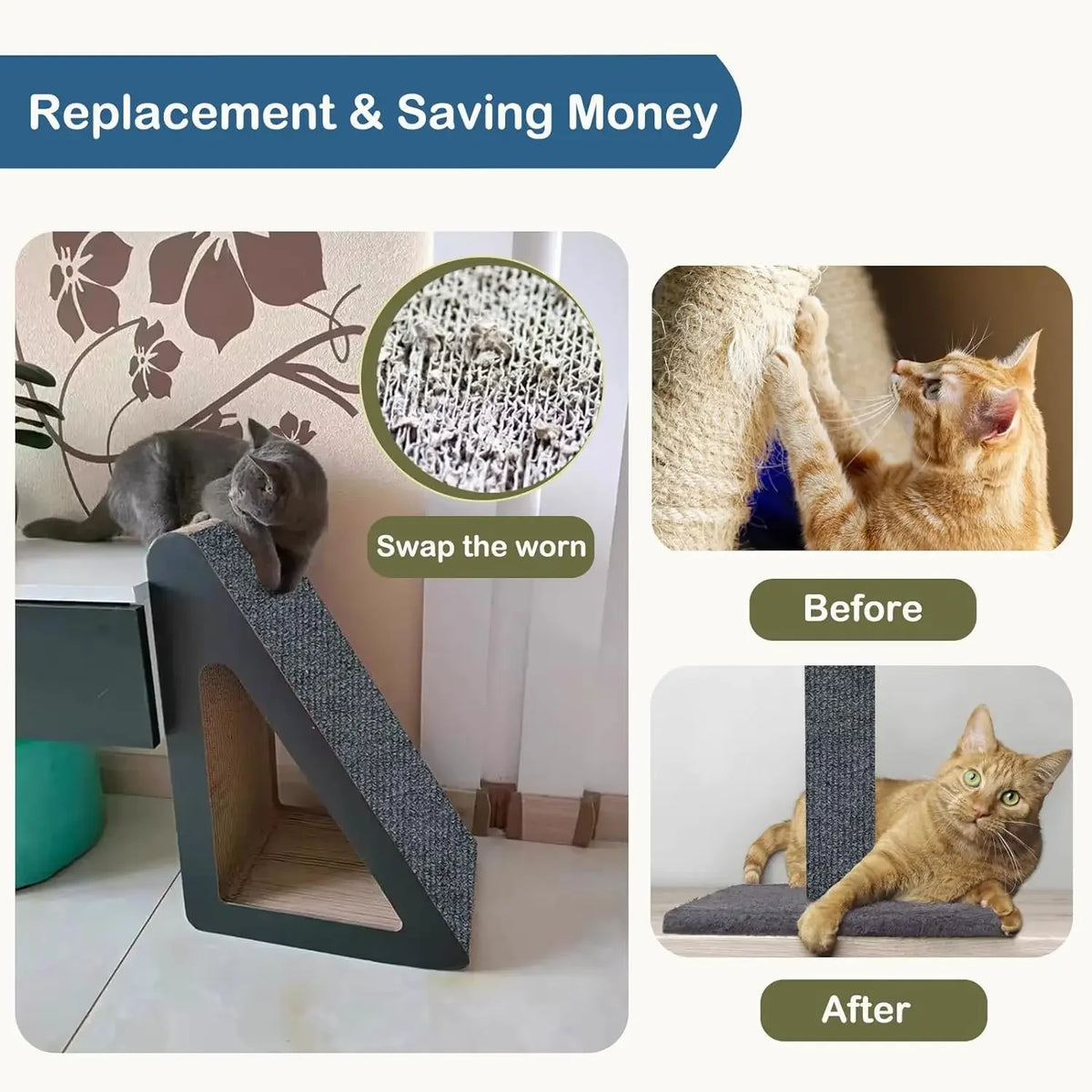 Self-Adhesive Cat Scratching Mat Furniture Protector