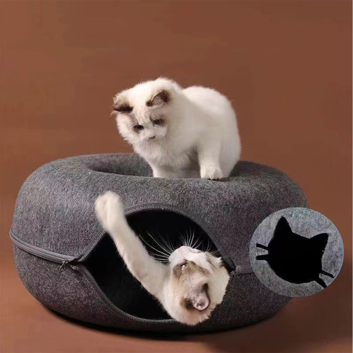 Felt Cat Tunnel Bed & Scratcher Nest For Cats