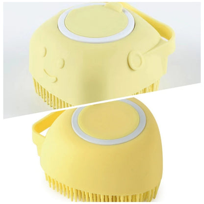 Dog Bath Brush – Silicone Massage Brush with Shampoo Dispenser