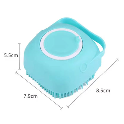 Silicone Dog Bath Massage Brush Glove With Shampoo Dispenser