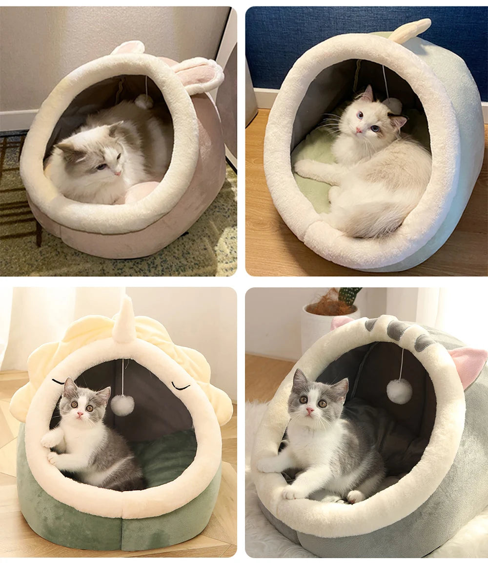 Deep Sleep Cave Cat Bed With Removable Cushion