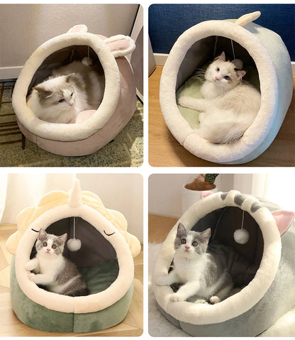 Deep Sleep Cave Cat Bed With Removable Cushion