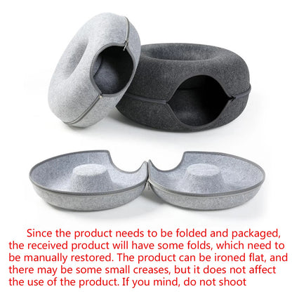 Felt Cat Tunnel Bed & Scratcher Nest For Cats
