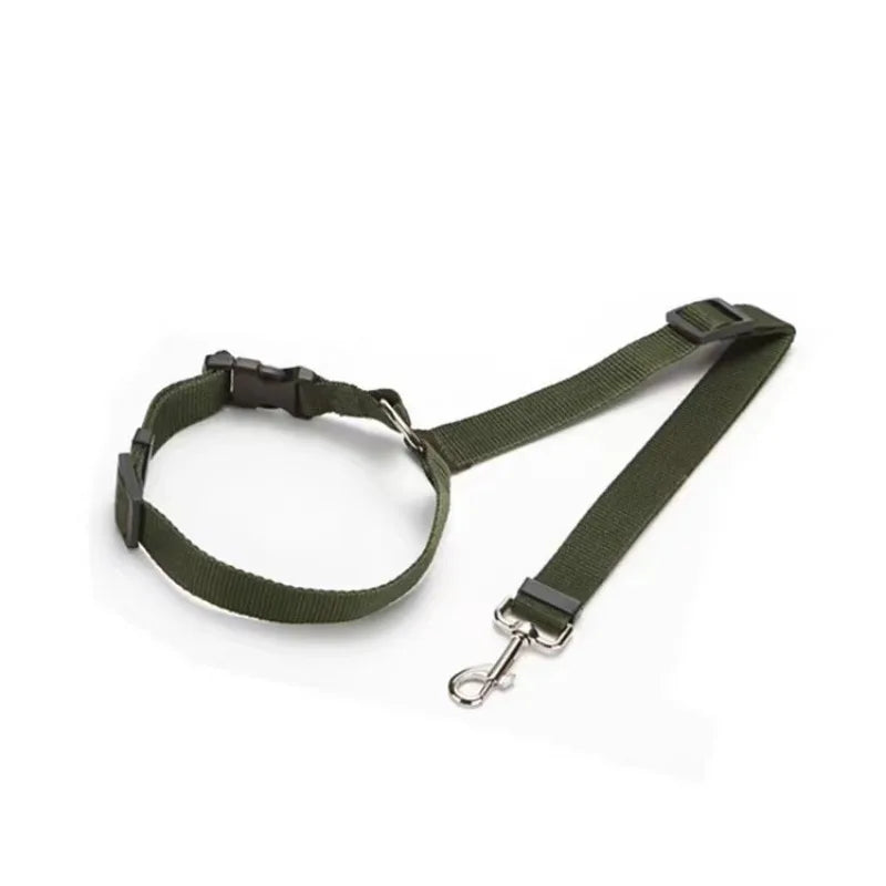 Adjustable Nylon Dog Car Seat Belt & Leash