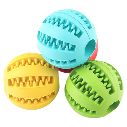 Treat Dispensing Rubber Dog Toy Ball For Chewing & Training