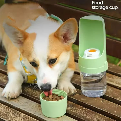 2-in-1 Travel Bottle – Dog Water Bottle with Food Container