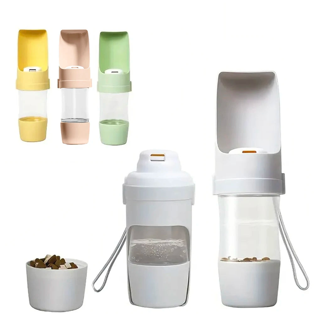 2-in-1 Travel Bottle – Dog Water Bottle with Food Container