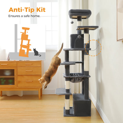 Large Multi-Level Cat Tree Tower With Scratching Posts