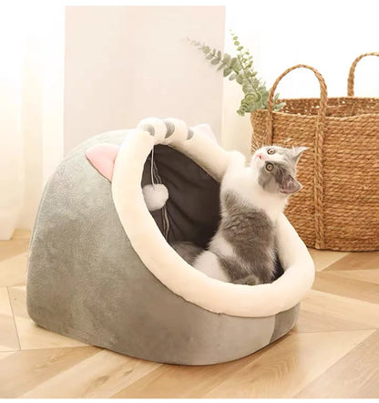 Deep Sleep Cave Cat Bed With Removable Cushion