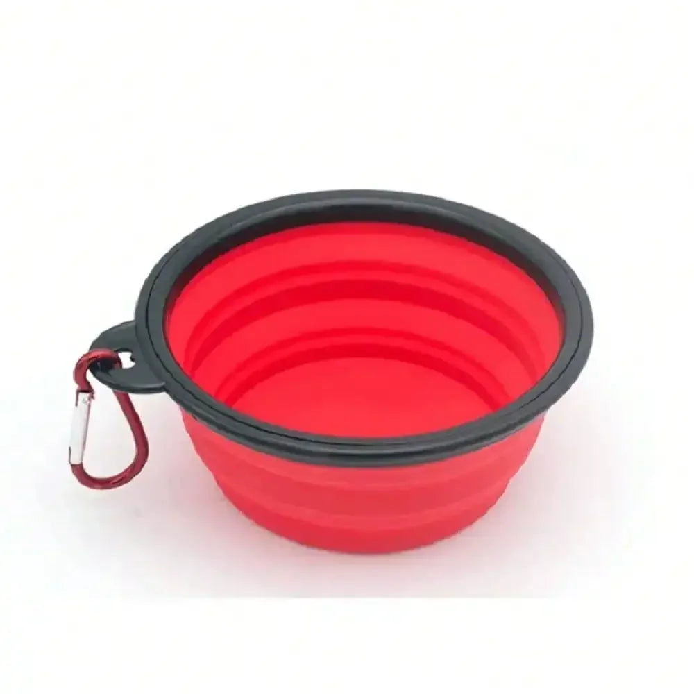 Portable 2-in-1 Folding Dog Travel Bowl With Water Bottle