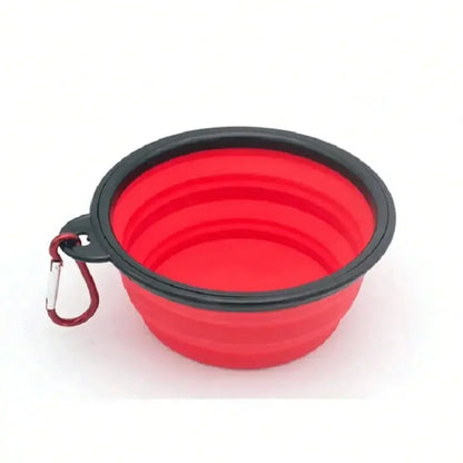Portable 2-in-1 Folding Dog Travel Bowl With Water Bottle