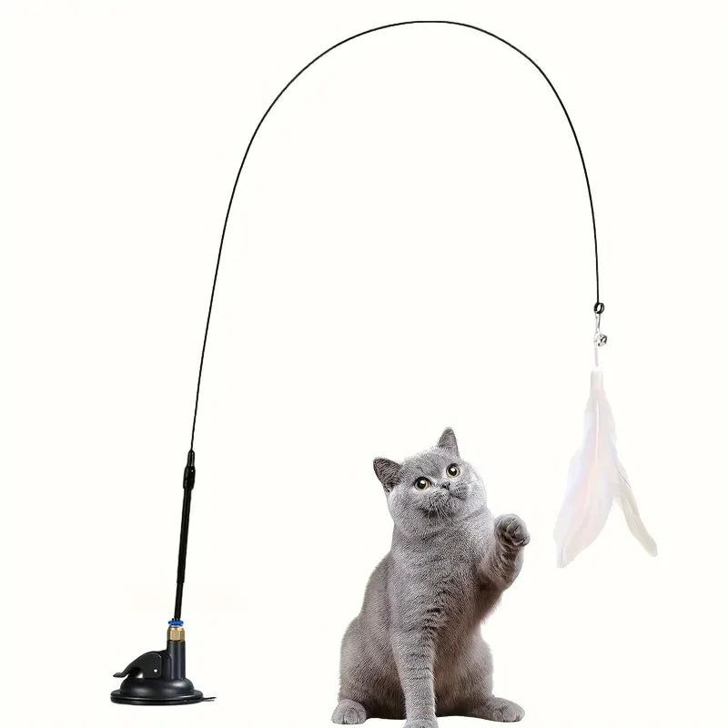 Interactive Feather Bell Cat Teaser Wand Toy