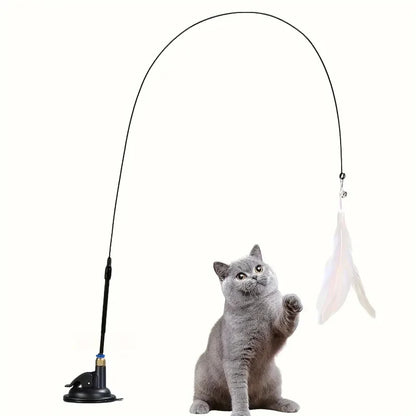 Interactive Feather Bell Cat Teaser Wand Toy