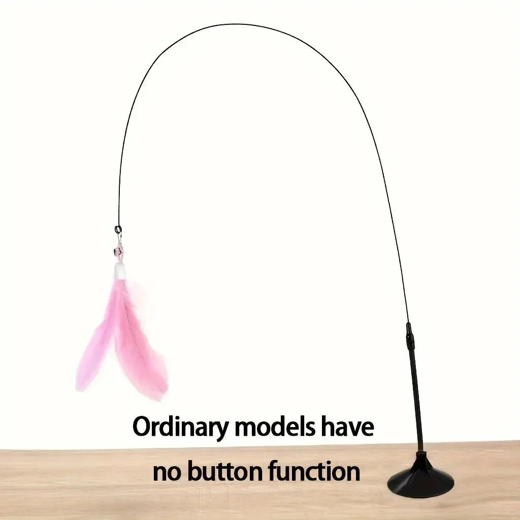 Interactive Feather Bell Cat Teaser Wand Toy