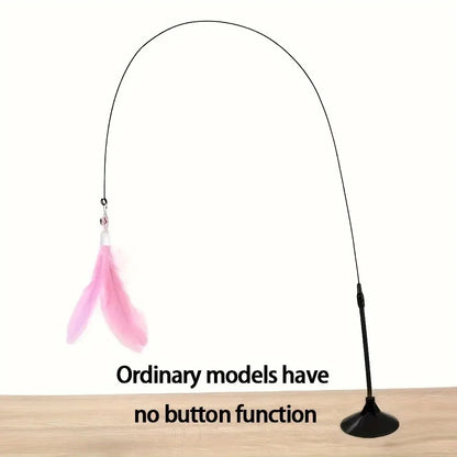 Interactive Feather Bell Cat Teaser Wand Toy