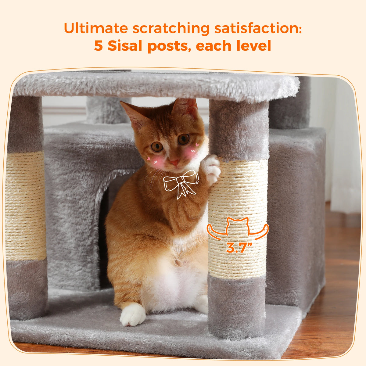 Large Multi-Level Cat Tree Tower With Scratching Posts