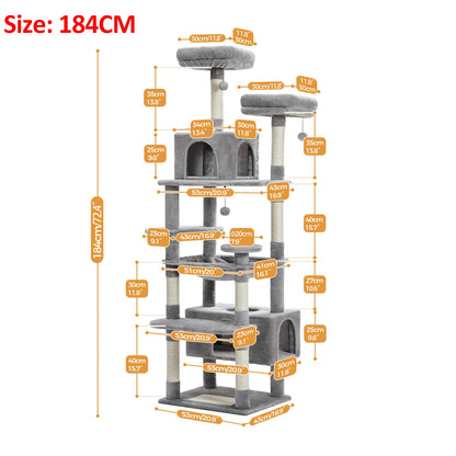 Large Multi-Level Cat Tree Tower With Scratching Posts