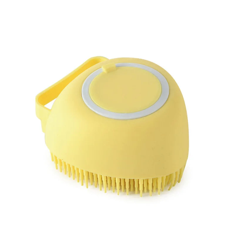 Dog Bath Brush – Silicone Massage Brush with Shampoo Dispenser
