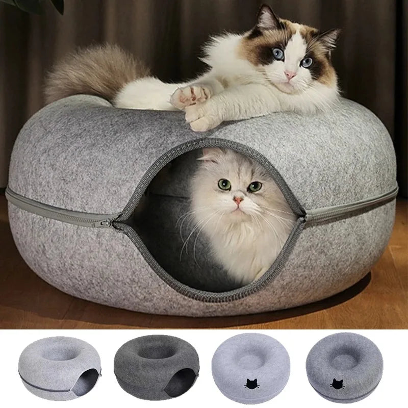 Felt Cat Tunnel Bed & Scratcher Nest For Cats