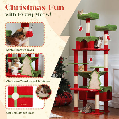 Large Multi-Level Cat Tree Tower With Scratching Posts