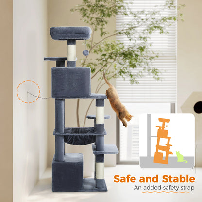 Large Multi-Level Cat Tree Tower With Scratching Posts