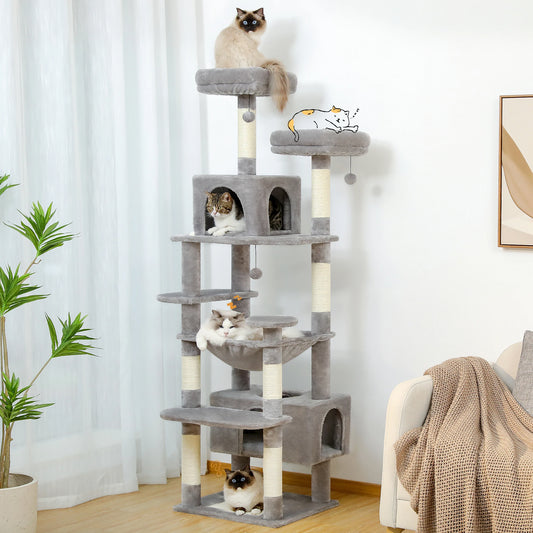 Large Multi-Level Cat Tree Tower With Scratching Posts