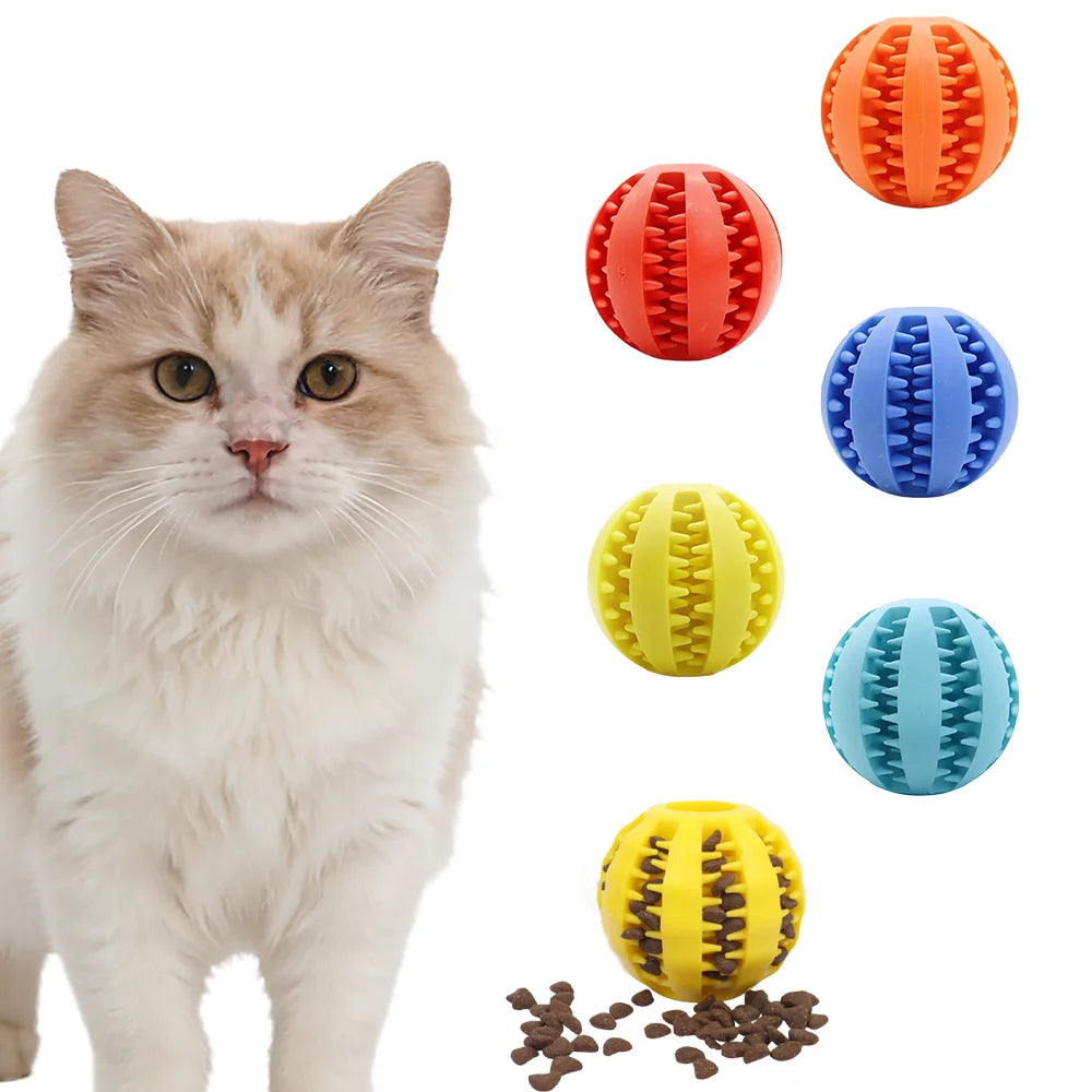 Treat Dispensing Rubber Dog Toy Ball For Chewing & Training
