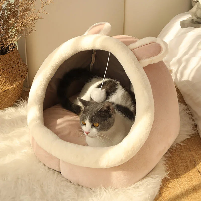 Deep Sleep Cave Cat Bed With Removable Cushion