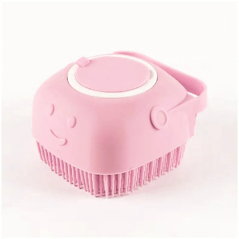 Dog Bath Brush – Silicone Massage Brush with Shampoo Dispenser