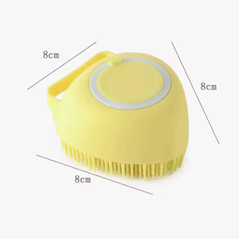 Silicone Dog Bath Massage Brush Glove With Shampoo Dispenser