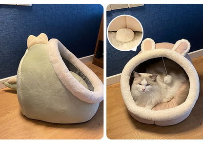 Deep Sleep Cave Cat Bed With Removable Cushion