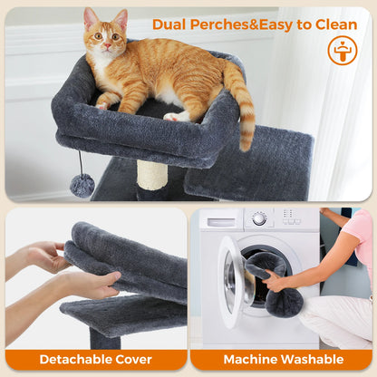 Large Multi-Level Cat Tree Tower With Scratching Posts