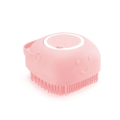 Silicone Dog Bath Massage Brush Glove With Shampoo Dispenser