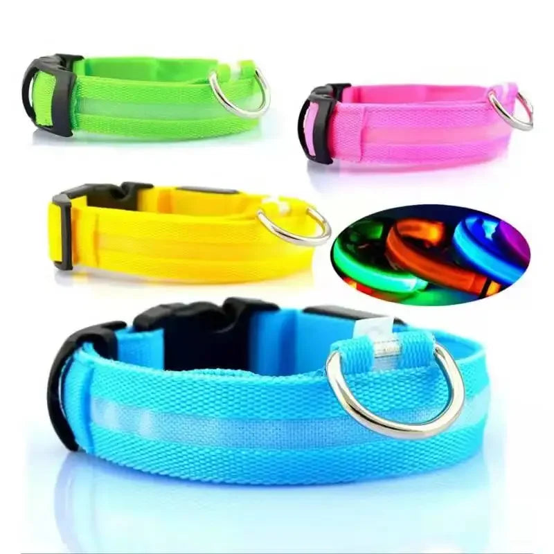 USB Rechargeable LED Light Dog Collar For Night Safety
