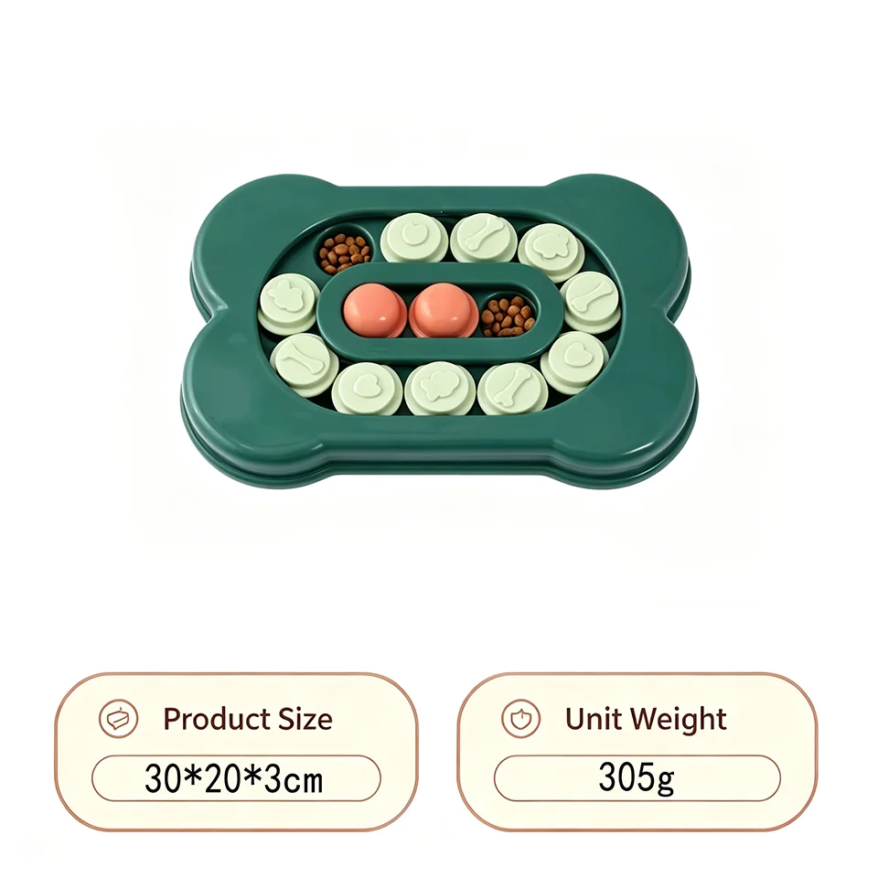 Interactive Dog Puzzle Slow Feeder Toy With Food Dispenser