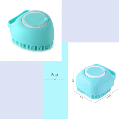 Silicone Dog Bath Massage Brush Glove With Shampoo Dispenser