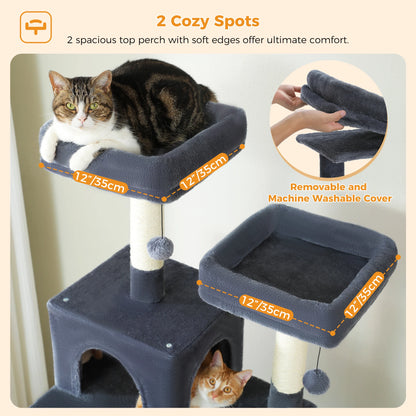 Large Multi-Level Cat Tree Tower With Scratching Posts