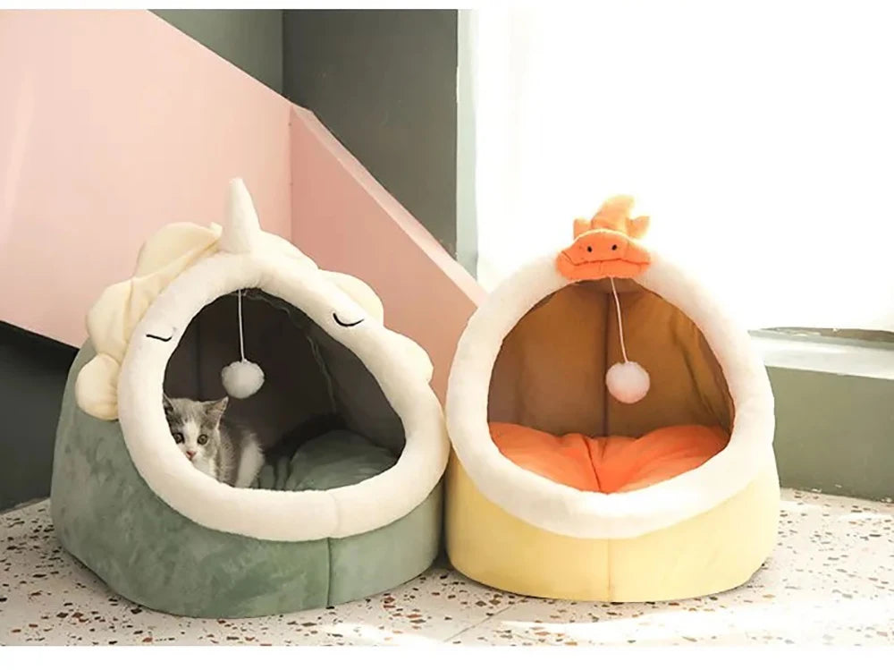 Deep Sleep Cave Cat Bed With Removable Cushion