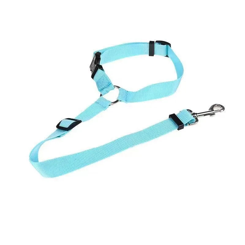 Adjustable Nylon Dog Car Seat Belt & Leash
